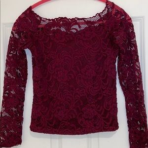 Off the shoulder lace blouse!